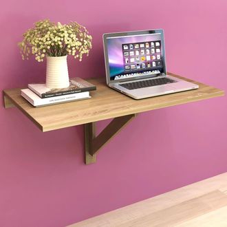 vidaXL Mesa Plegable De Pared Color Roble 100x60 Cm Vidaxl