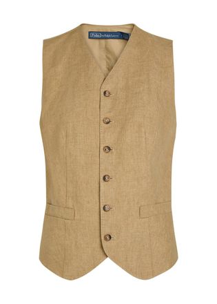 Polo Ralph Lauren Tailored Linen Vest - Brown - 0 (UK4 / Xxs)