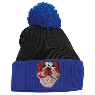 Bang Tidy Clothing Pom Pom Beanie - British Bulldog - Royal Blue and Black