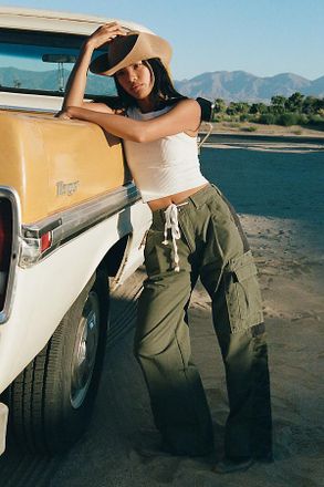 Pilcro Cade 100% Cotton Low-Slung Cargo Pants