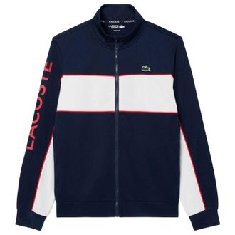 Lacoste Tennisjack heren met logoprint en rits (Marineblauw/Wit)