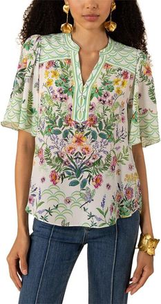 Hale Bob Noah Elbow Sleeve Silk Knit Top