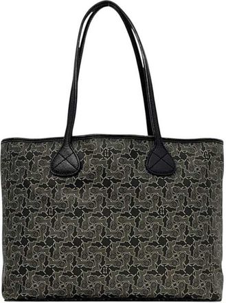 Celine Black Gray Pvc Leather Tote Bag (Pre-Owned)