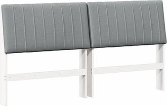 vidaXL Upholstered Headboard Light Grey 180 cm Solid Pine Wood vidaXL