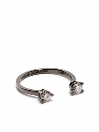 Delfina Delettrez Anello Dots in oro 18 carati con diamanti - Nero