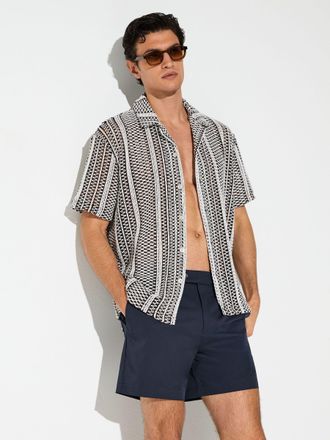 Reiss Navy Side-adjuster Swim Shorts, 2XL