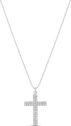 SHYMI Double Pav&eacute; Cross Pendant Necklace - 14K Gold-Filled, Cubic Zirconia Pav&eacute; Detailing, Chain 16, Day to Night