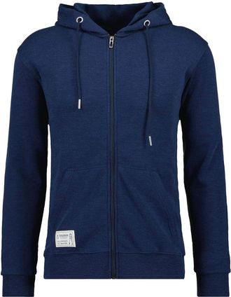Ragman Sweatjacke RAGMAN, Herren, Gr. M4850, blau (jeansblau, 071), 80% Baumwolle 20% Polyester, regular fit, Sweatjacken Sweatjacke