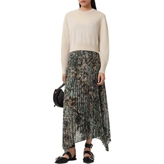 AllSaints Anni Sweater & Maxi Slipdress in Canter Fawn Brown at Nordstrom, Size X-Small