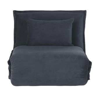 Maisons du monde Sill&oacute;n cama de 1 plaza de pana en gris antracita