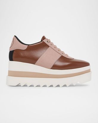 Stella McCartney Sneak-Elyse Faux-Leather Platform Sneakers