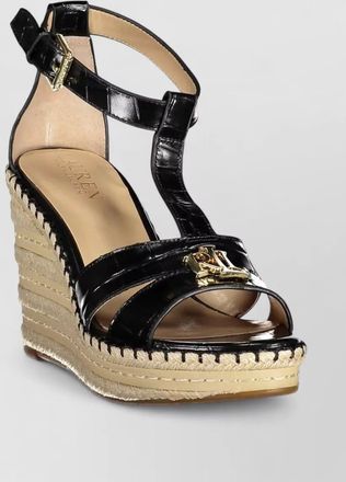Ralph Lauren leather espadrille wedge sandals