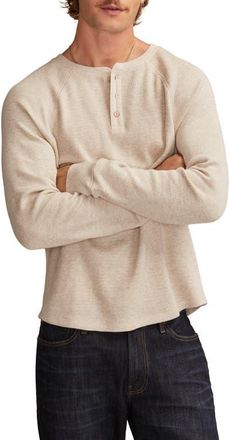 Lucky Brand Birdseye Thermal Henley Top in Oatmeal at Nordstrom, Size Xx-Large