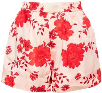 Parlor floral-print shorts - women - Polyester - One Size - Neutrals