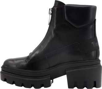 Timberland Everleigh Front-Zip Boot - Dames - Laarzen met Hak - Zwart - 37 1/2 EU - Leer - Schoenen