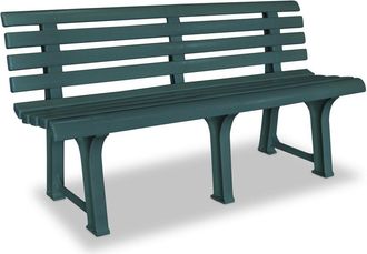vidaXL Banco De Jard&iacute;n Pl&aacute;stico Verde 145,5 Cm Vidaxl