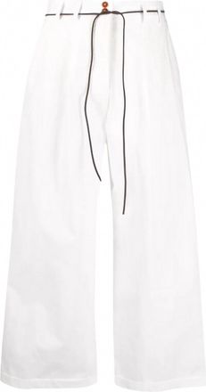 Alysi Womens Wide Pleat Trousers In White