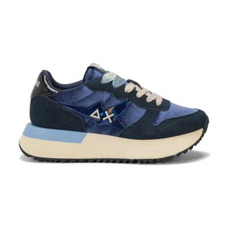 Sun 68 Sneakers, female, Multicolor, Size: 9 US Big Stargirl Velvet Low Top Sneakers