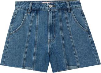 B+ab Shorts denim con cuciture a contrasto - Blu