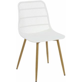 OEM Silla Klaus Pl&aacute;stico Blanco Patas De Metal En Chapa