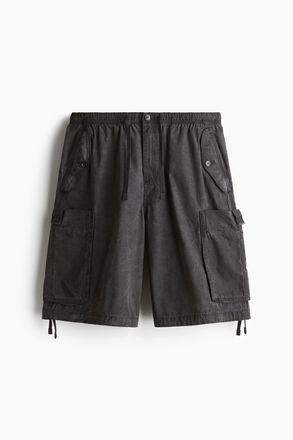 H&M Cargoshorts in Loose Fit - Dunkelgrau
