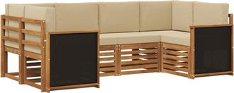 vidaXL Conjunto De Sof&aacute;s De Exterior 6 Uds. Natural Vidaxl