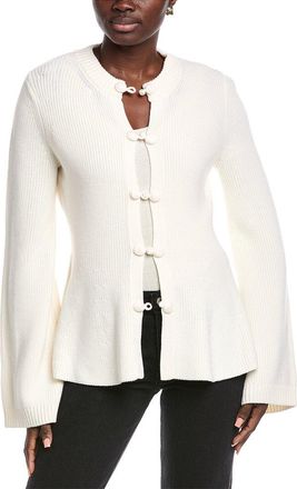 Rebecca Taylor Novelty Peplum Wool Cardigan