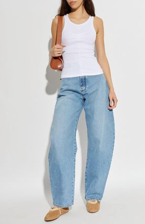 Alaia Ribbed Sleeveless Top, Womens, White