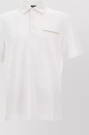 Ermenegildo Zegna piqu&eacute; cotton short-sleeve polo shirt