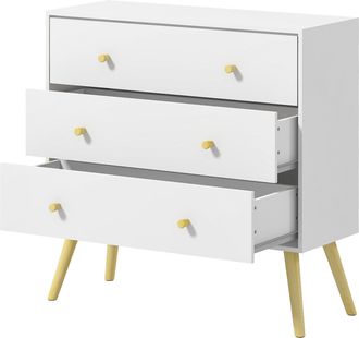 HOMCOM Homcom Cassettiera Per Camera Da Letto E Soggiorno 3 Cassetti Bianco