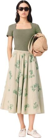 Maje Embroidered technical skirt in Beige at Nordstrom, Size 36 Eu