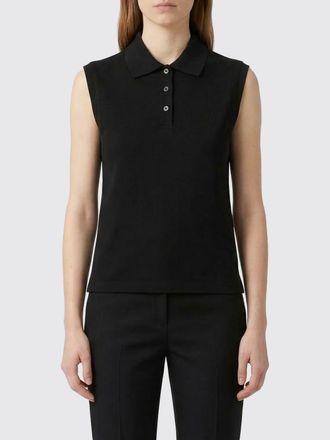 Saint Laurent Polo smanicata Cassandre Saint Laurent in piquet di cotone