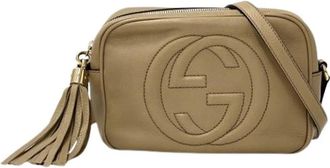 Gucci Pre-owned Vintage Cross Body Bag - Dames - Vintage Schoudertas - Beige - ONE Size - Leer - Vintage