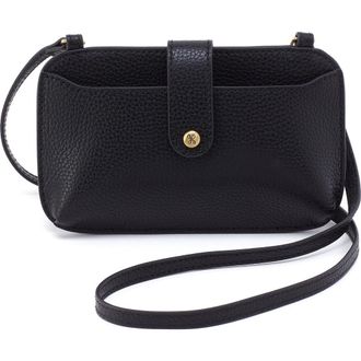 Hobo Vida Leather Phone Crossbody Bag in Black Biscuit at Nordstrom