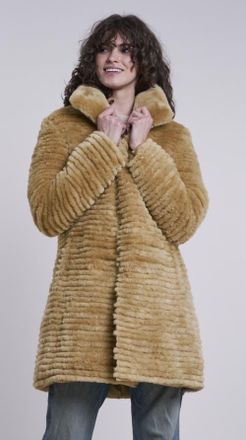 Blue Duck Down and Shearling Coat in Camel at Nordstrom, Size Small