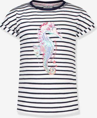 Salt And Pepper T-Shirt mit Seepferdchen-Pailletten M&auml;dchen Salt and Pepper marine