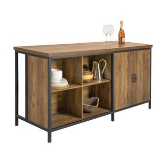 SoBuy Aparador De Comedor Con 2 Puertas Y 4 Compartimentos C&uacute;bicos 170 X 60 X 89 Cm Knl01-f Sobuy Es
