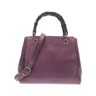 Gucci Pre-owned Handbags, female, Purple, Size: ONE SIZE Pre-owned Metallic Leather Shoulder Bag