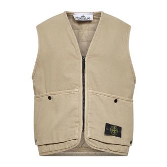 Stone Island Vests, male, Beige, Size: XL Stone Island Coats