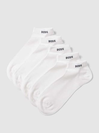 HUGO BOSS Sneakersocken mit Label-Detail im 5er-Pack in Weiss, Gr&ouml;&szlig;e 43-46