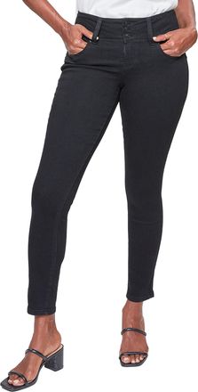Royalty For Me Womens YMI Jeans Womens Sustainable Wannabettabutt Skinny Jeans, Black, 16 Short