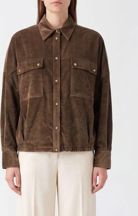 Brunello Cucinelli Camicia in misto viscosa e cashmere con tasche a toppa
