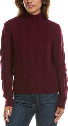 Fort&eacute; Cashmere Cable Mock Neck 100% Cashmere Sweater