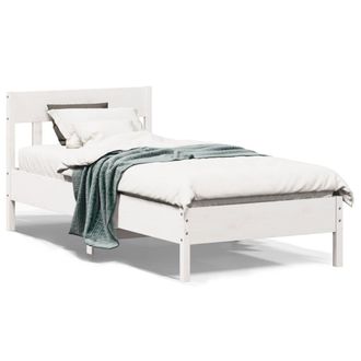 Berkfield Home Bed Frame without Mattress White 75x190 cm Small Single Solid Wood Pine