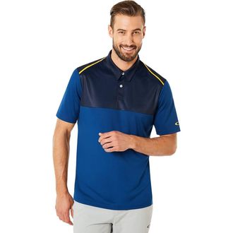 Oakley Mens Polo Shirt Ss Color Block, Dark Blue, Large
