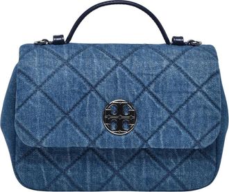 Tory Burch Willa Denim Mini Bag - Dames - Handtassen - Blauw - ONE Size - Denim - Tassen