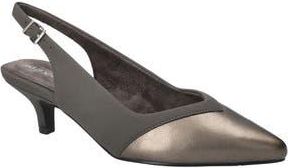 Easy Street Vivid Kitten Heel Slingback Pump in Pewter Lamy-Pewter at Nordstrom Rack, Size 7.5