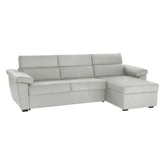 Dmora Sof&aacute; Fijo Con Chaise Longue Ceto, Desenfundable, Hidr&oacute;fugo, Multiposici&oacute;n Made In Italy, Lavable, 285x160 Cm Gris Claro