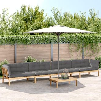 vidaXL Set De Sof&aacute;s De Palets De Jard&iacute;n Y Cojines 5 Pzas Madera Acacia Vidaxl