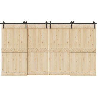vidaXL Kit De Herrajes Para Puertas Correderas Acero Negro 400 Cm